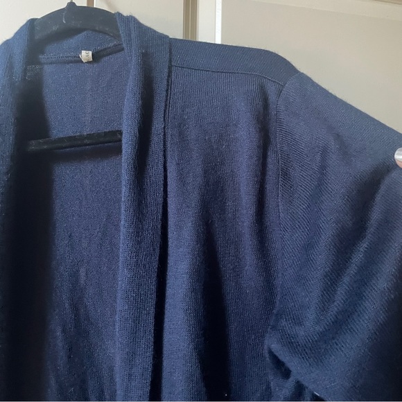 Open Front Knit Sweater Cardigan Navy - Picture 3 of 3